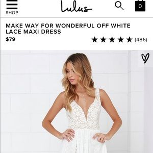 Lulus (M) White/Cream Lace Dress. Only Worn Once!